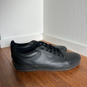 Vans Men's All-Black Leather Sneakers